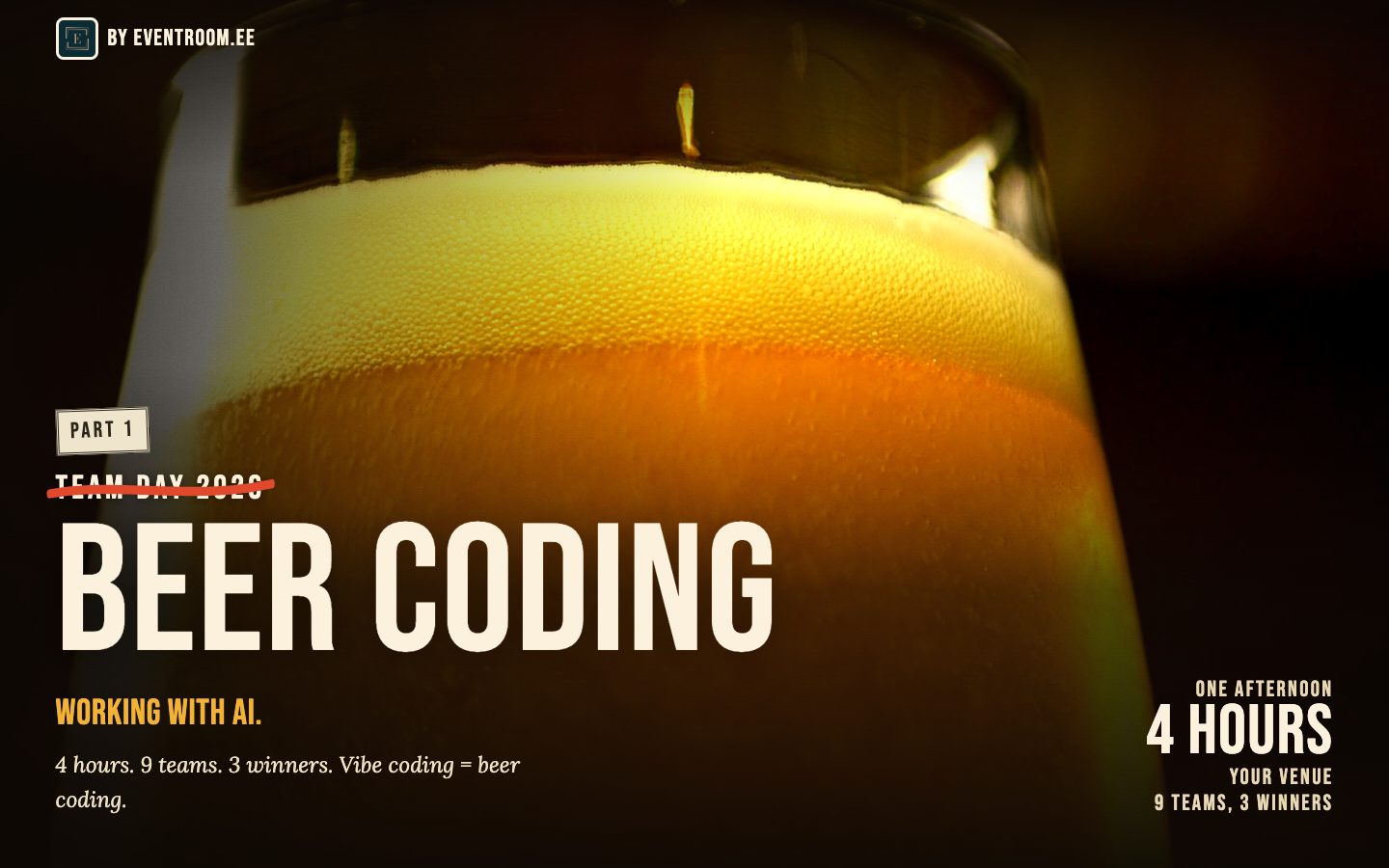 Beer Codingu avaekraan projektoril